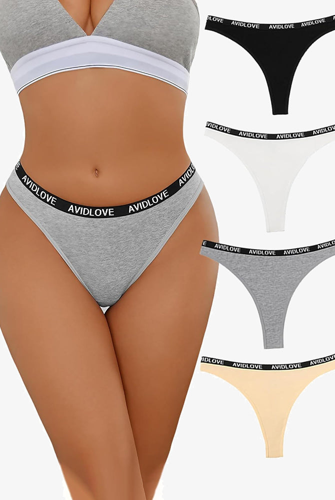 Avidlove low-rise cotton thong panties in multiple colors, comfortable and breathable lingerie