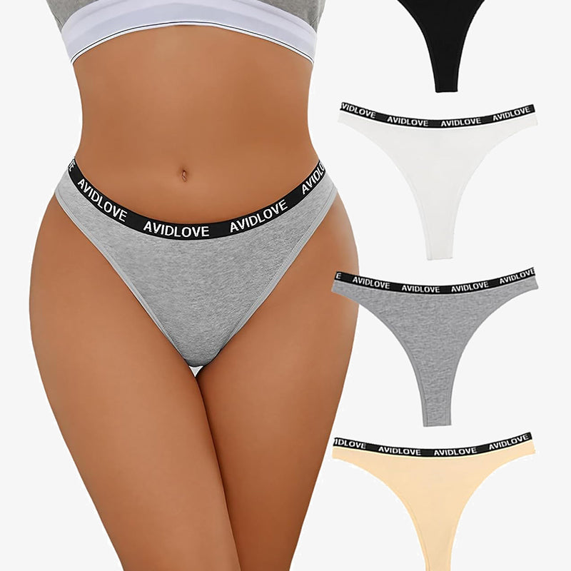 Avidlove low-rise cotton thong panties in multiple colors, comfortable and breathable lingerie