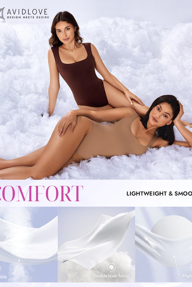 Avidlove Bodysuit Shapewear: Comfortable, breathable, double-layer fabric for a smooth fit
