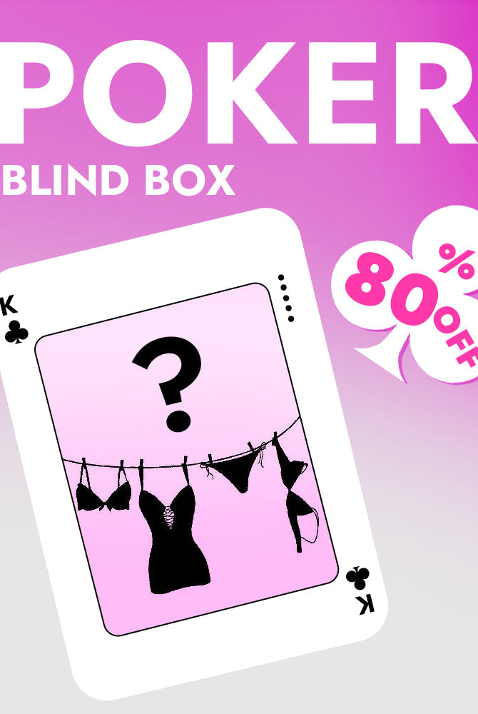 Poker Blind Box featuring lingerie: Mystery lingerie box with 80% off offer.