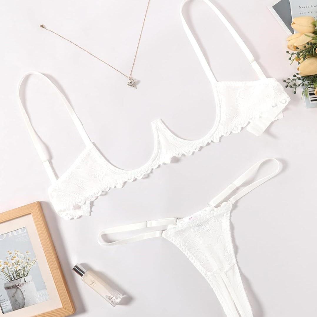 Lace Bra and Panty Underwire Lingerie Set