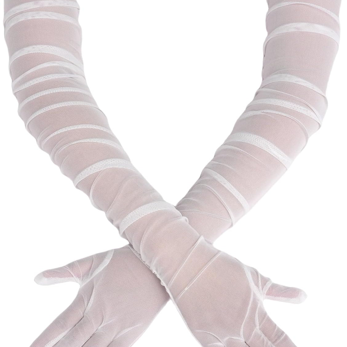 1920er Jahre Lange transparente Handschuhe Tüll Mesh Handschuhe