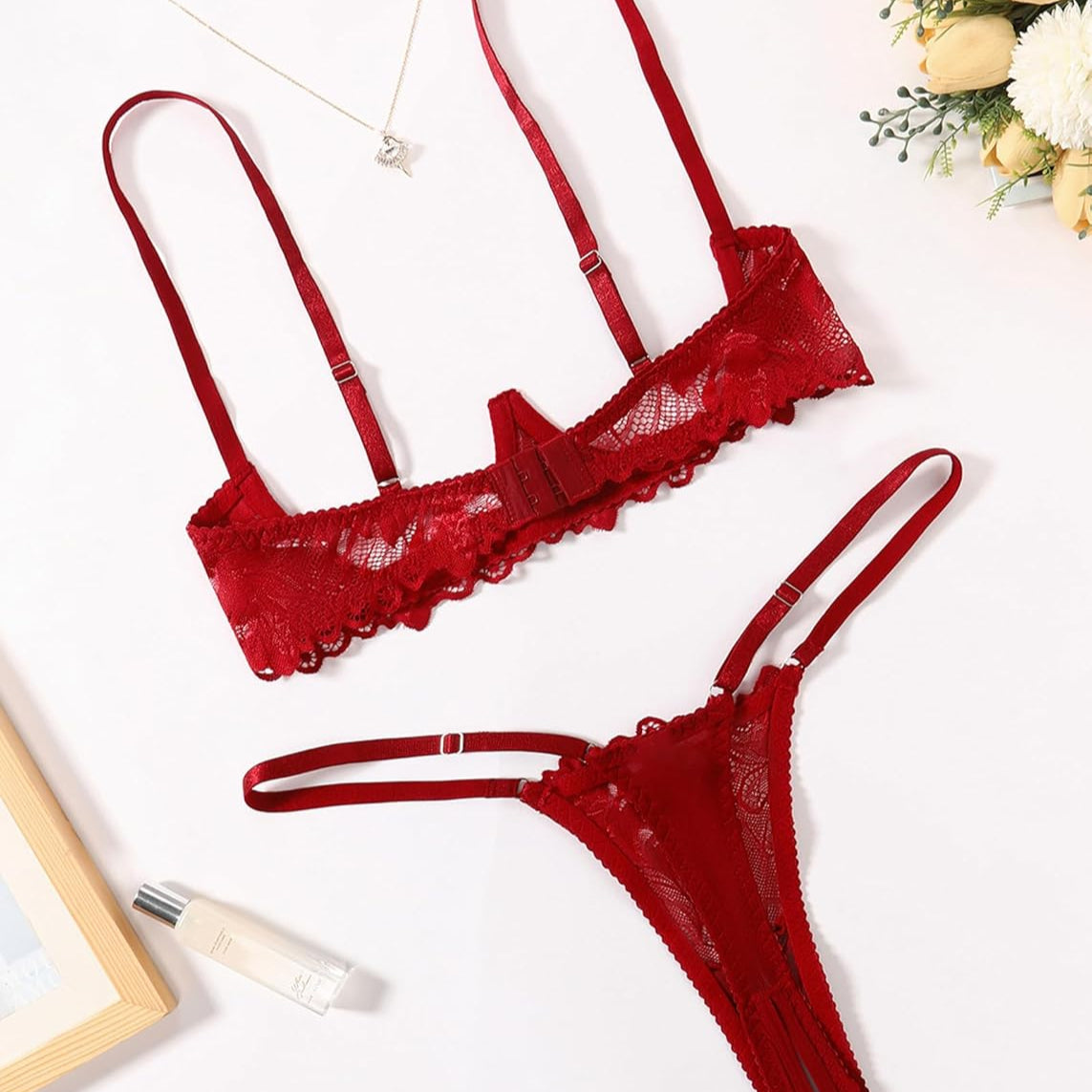 Lace Bra and Panty Underwire Lingerie Set