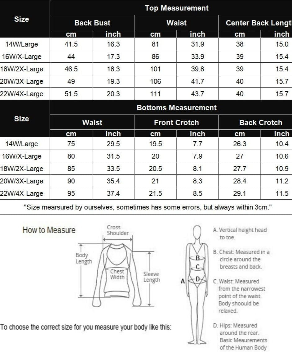 Plus Size Lingerie Size Chart with Measurements and How to Measure Guide