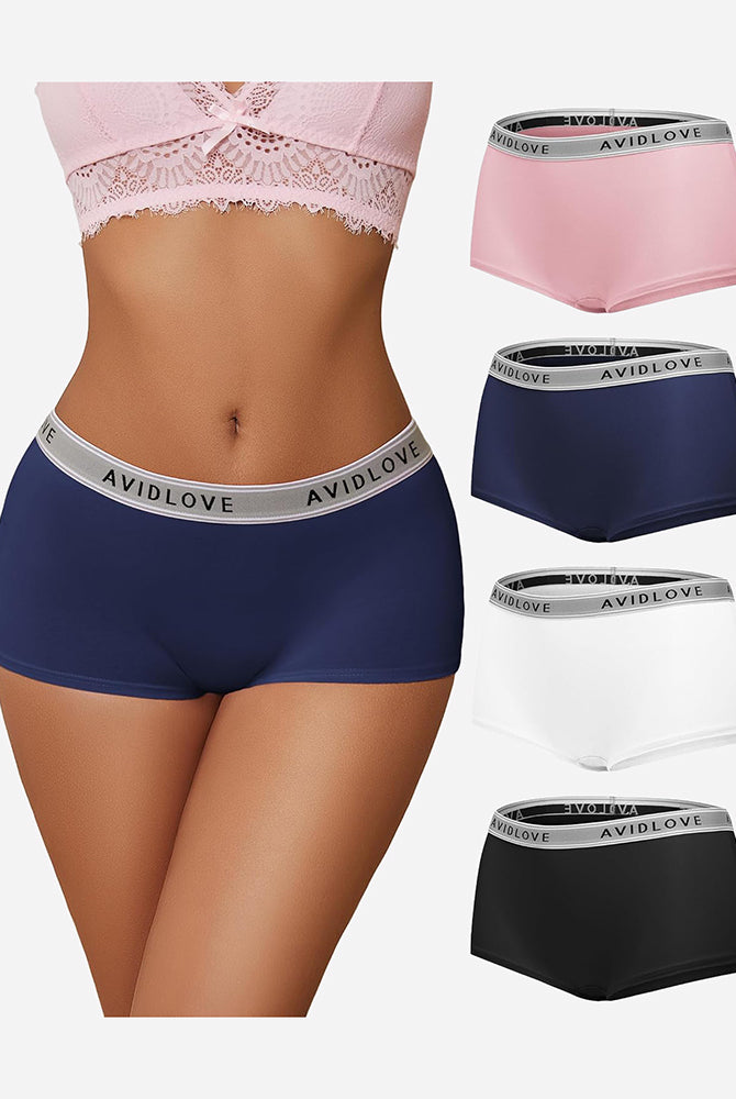 Avidlove cotton full coverage shorts in various colors, low-rise design, comfortable and breathable.