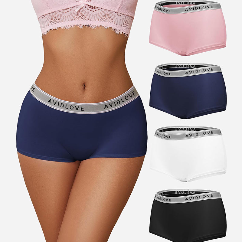 Avidlove cotton full coverage shorts in various colors, low-rise design, comfortable and breathable.