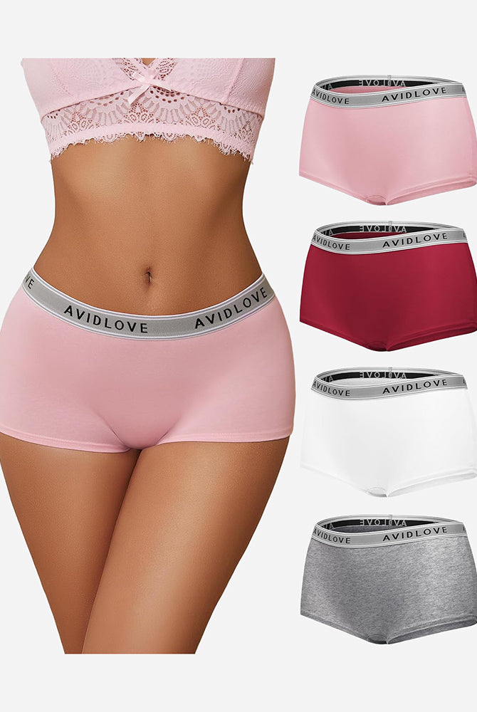 Avidlove cotton full coverage shorts in various colors, low-rise, comfortable, with Avidlove brand.