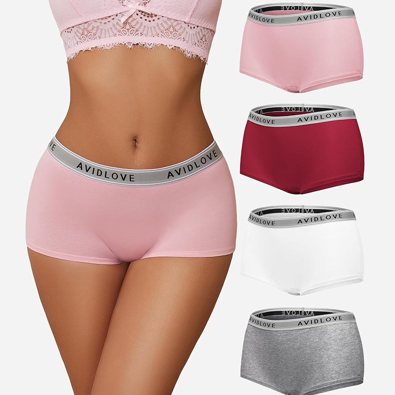 Avidlove cotton full coverage shorts in various colors, low-rise, comfortable, with Avidlove brand.