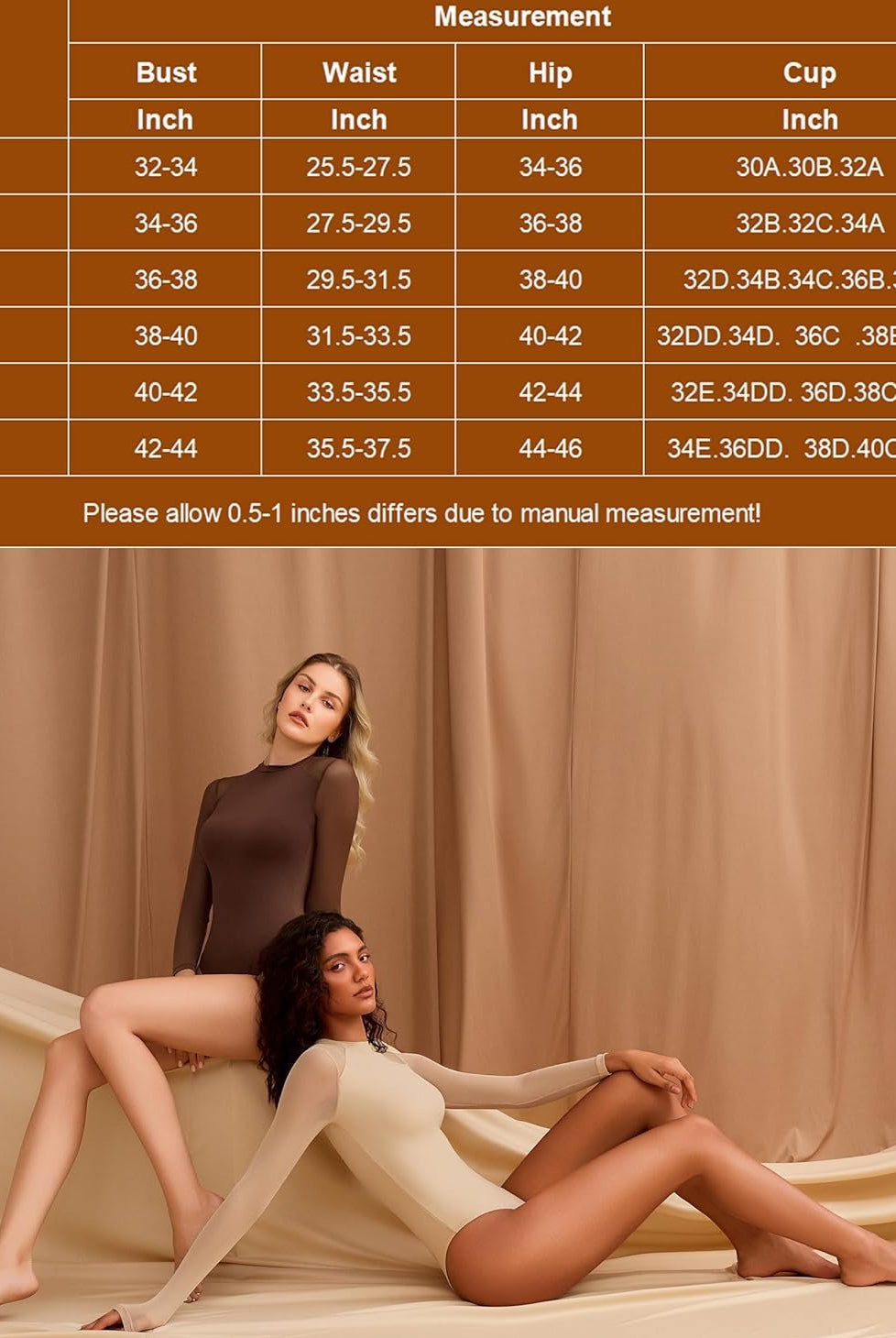 Turtleneck mesh bodysuit, models, size chart, comfortable and sexy one piece lingerie option.