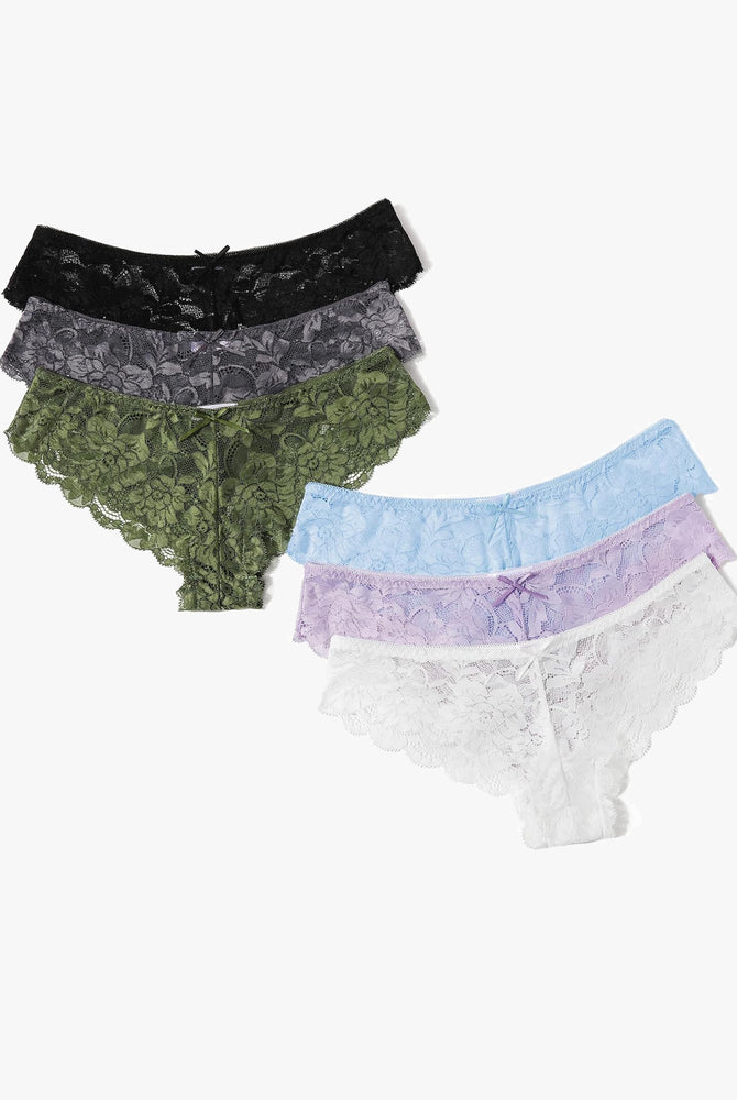 Floral lace hipster panties in black, grey, olive, light blue, white. Cute bows, comfy, sexy fit.