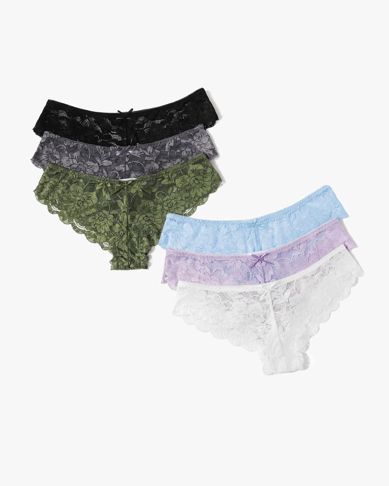 Floral lace hipster panties in black, grey, olive, light blue, white. Cute bows, comfy, sexy fit.