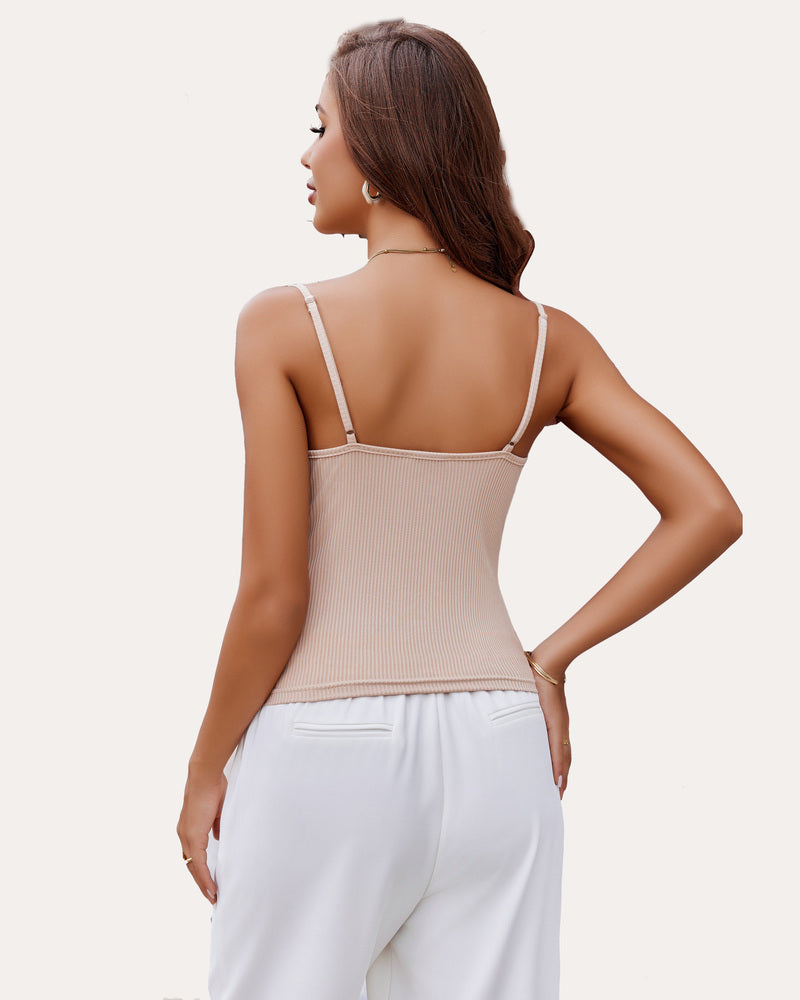 Avidlove beige cami top with adjustable straps, women's elegant lingerie, stylish look