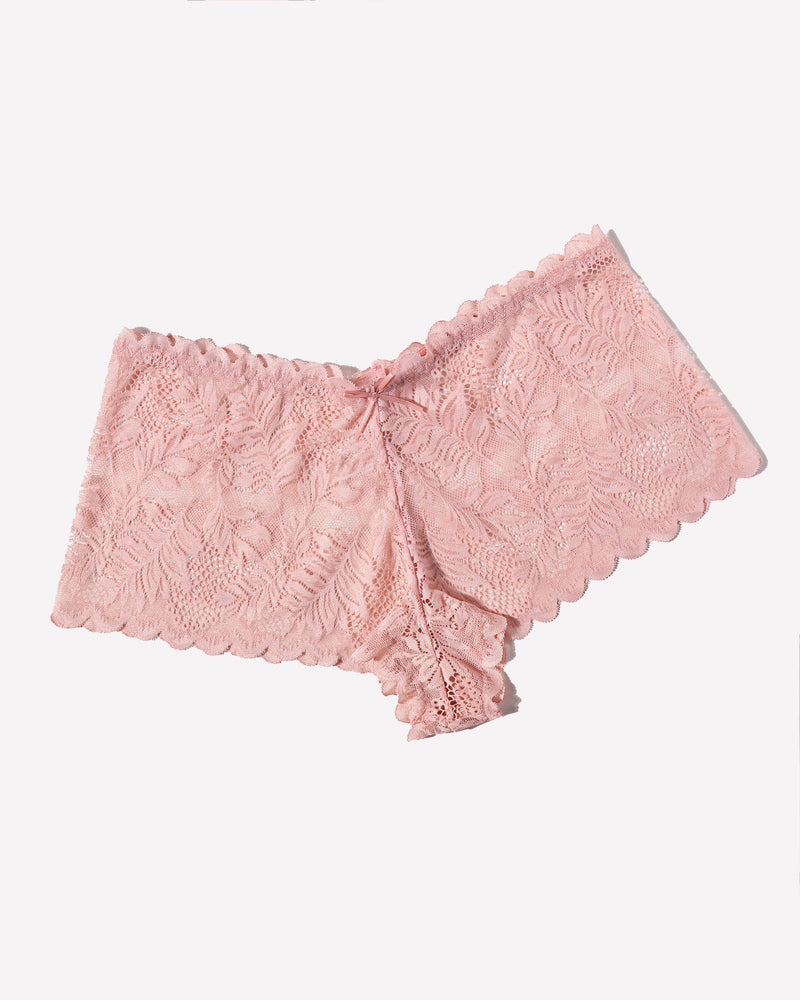 Avidlove Pink Floral Lace Panties, mid-rise style with soft stretch fabric and delicate lace trim.
