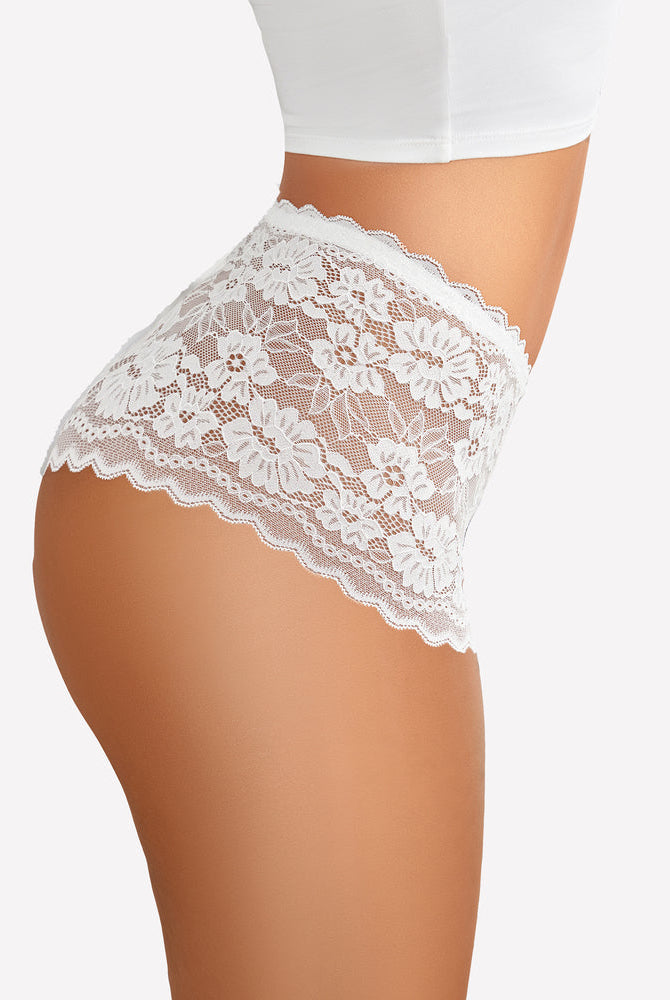 Avidlove white floral lace mid-rise panties, featuring soft stretch and delicate trim.