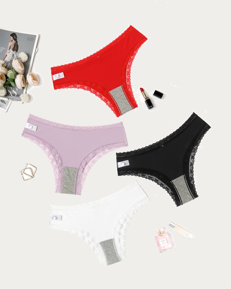Avidlove Hipster Panties in assorted colors, featuring delicate lace trim and comfortable design