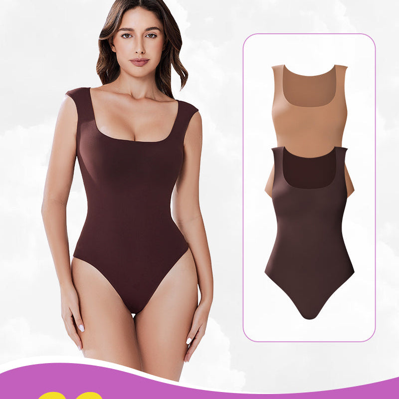 Avidlove 2Pack Double Lined Bodysuit Shapewear in dark brown, square neck design, 20% off