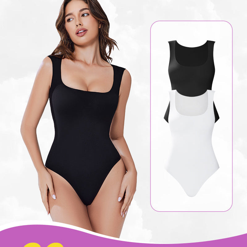 Avidlove 2-Pack Square Neck Bodysuit Shapewear, 20% Off, showing black and white bodysuit
