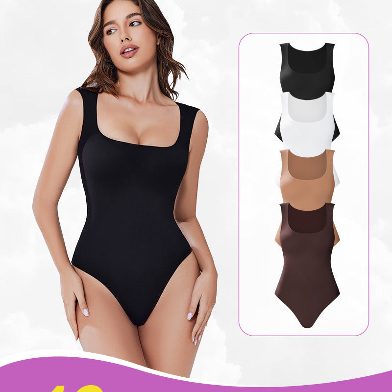 Avidlove bodysuit: Black square neck, showcasing colors, 40% off 4-pack, highlighting bodyline.