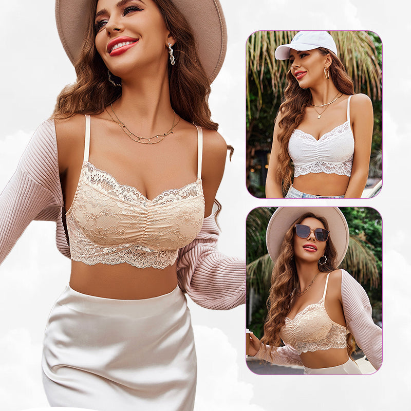 Lace crop top bralette with adjustable straps, stylish lingerie for women, multiple styles.