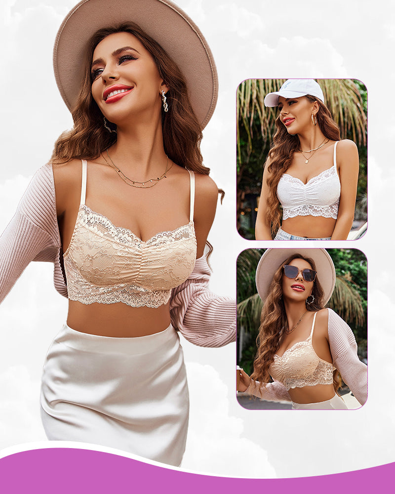 Lace crop top bralette with adjustable straps, stylish lingerie for women, multiple styles.