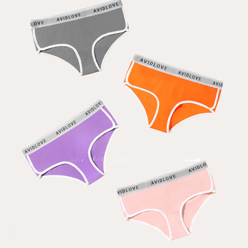 Avidlove 4-piece set of colorful cotton hipster panties, comfortable for daily wear.