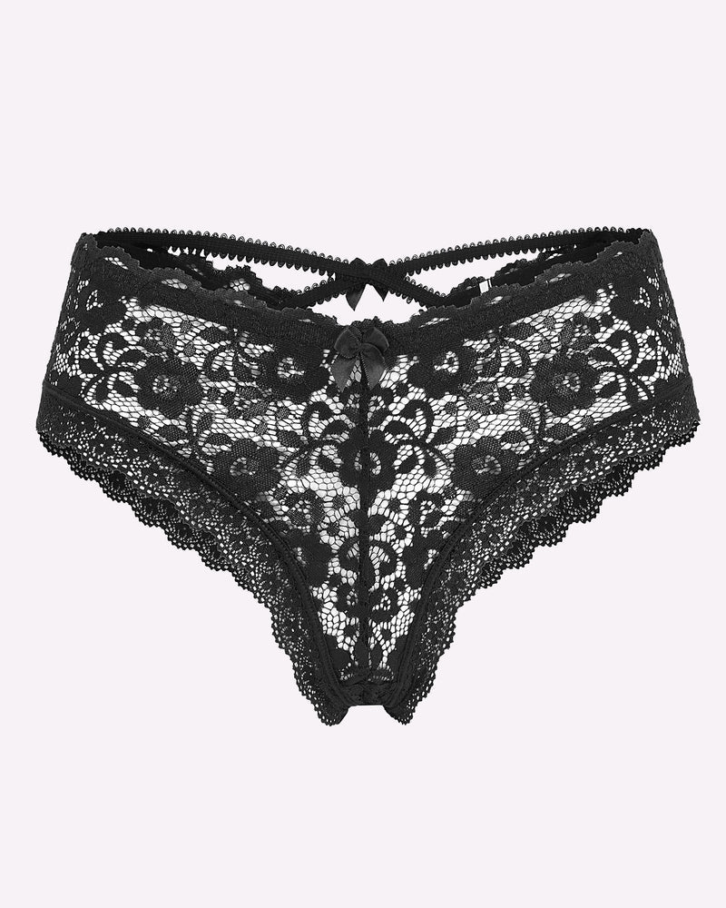 Avidlove Black Lace Hipster Panties with Criss Cross Back - Feminine and Stylish Lingerie
