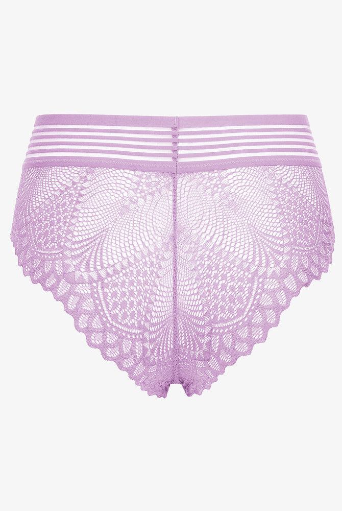 Avidlove lavender lace cheeky hipster panties, cotton blend, lace back detail, sexy design