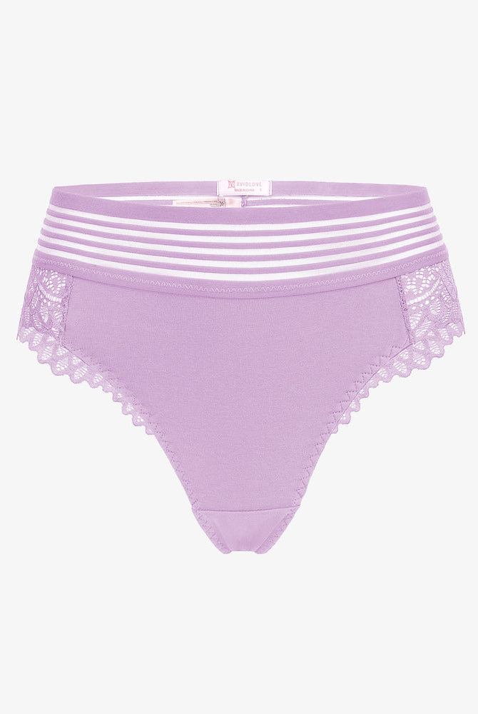 Light purple lace cheeky hipster panties with lace detail, cotton blend, Avidlove