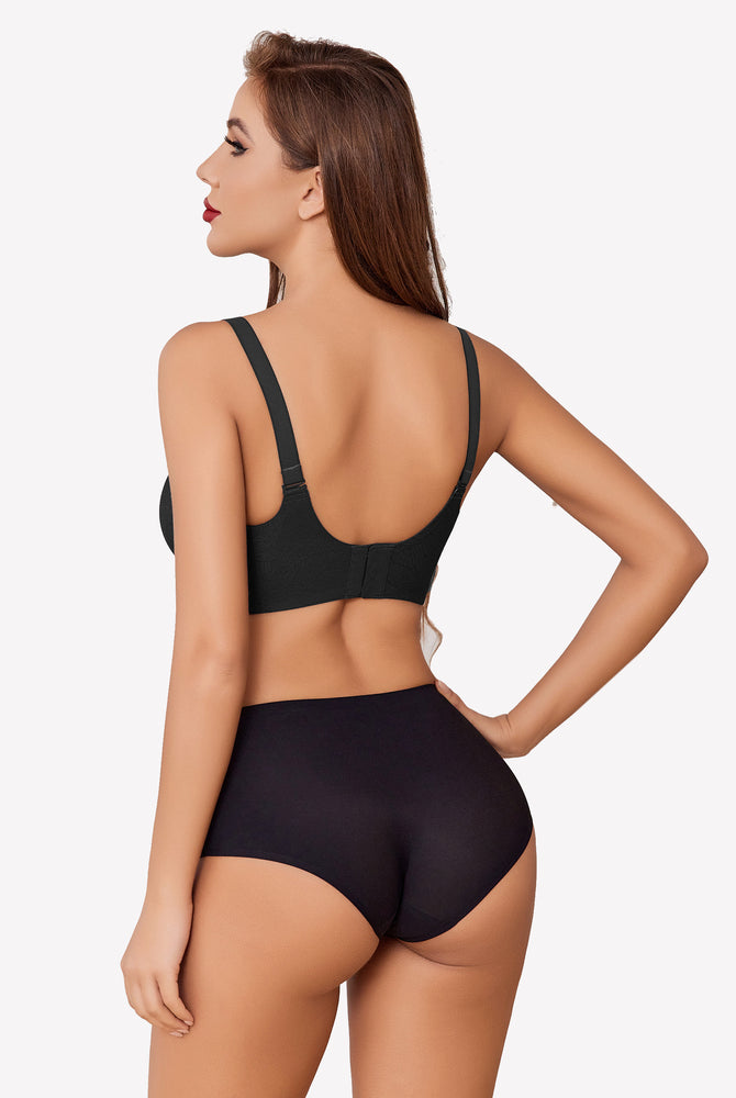 Black maternity bra and underwear set, comfortable and supportive for nursing mothers