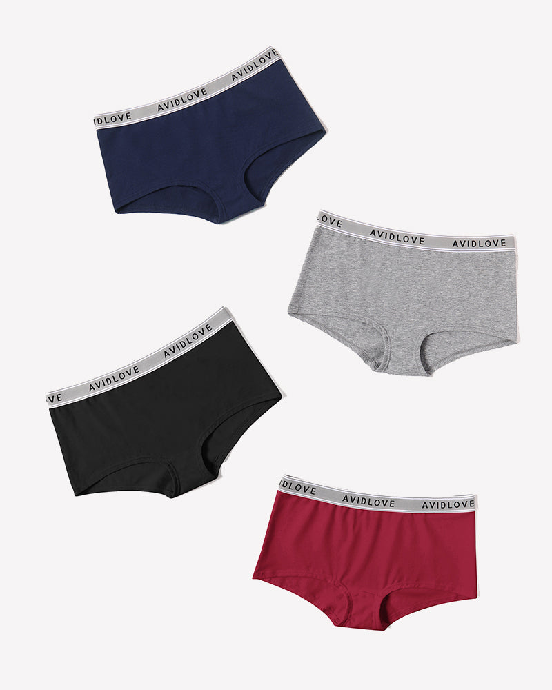 Avidlove cotton full coverage shorts in multiple colors, low-rise, Avidlove brand.
