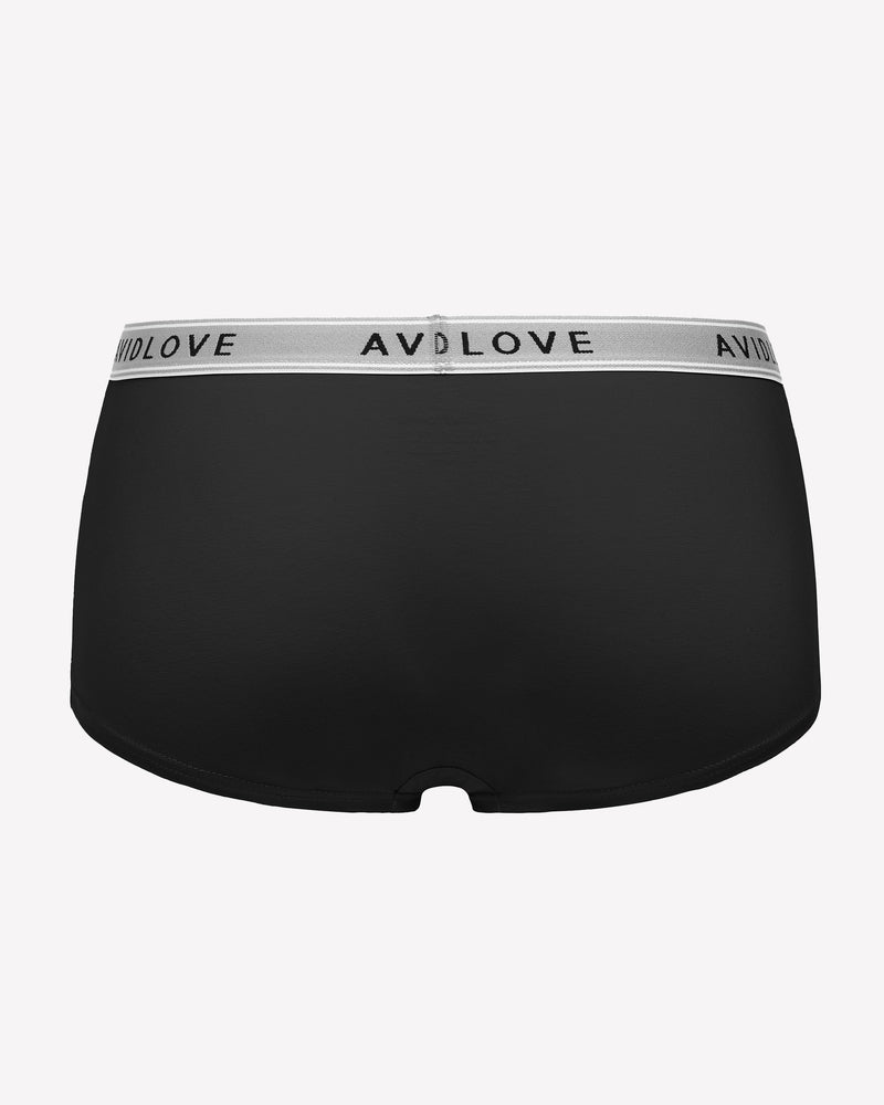 Avidlove Cotton Panties Full Coverage Shorts in Black with Brand Logo on Waistband