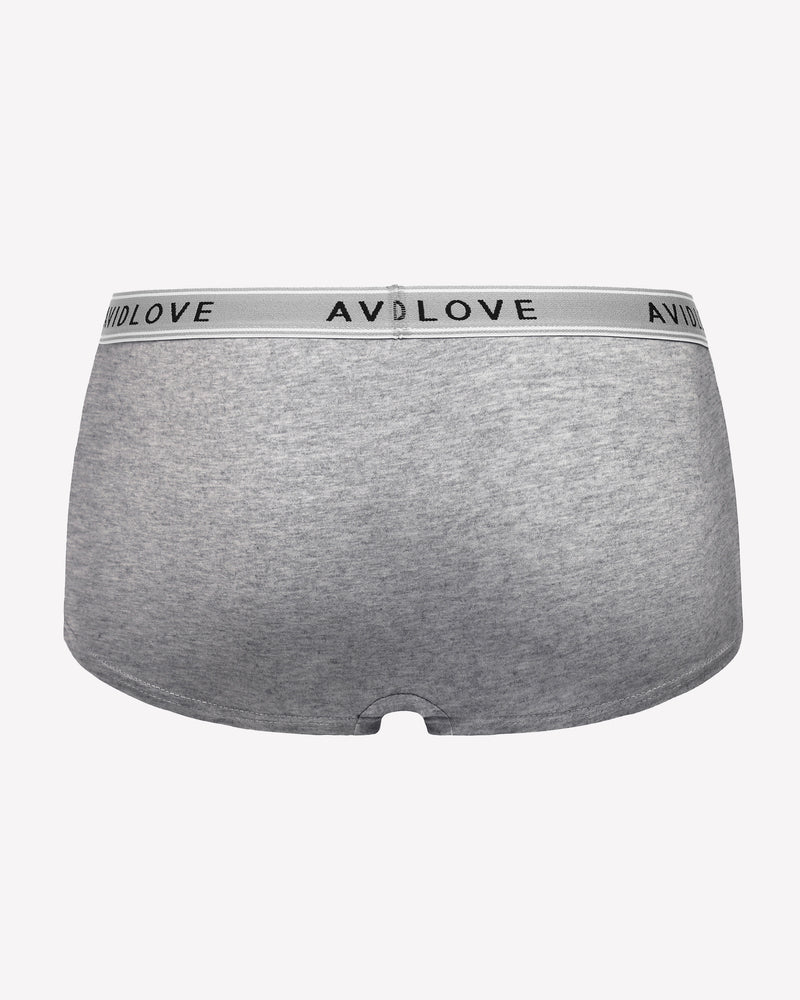 Avidlove Cotton Panties Full Coverage Shorts in Gray with Brand Logo