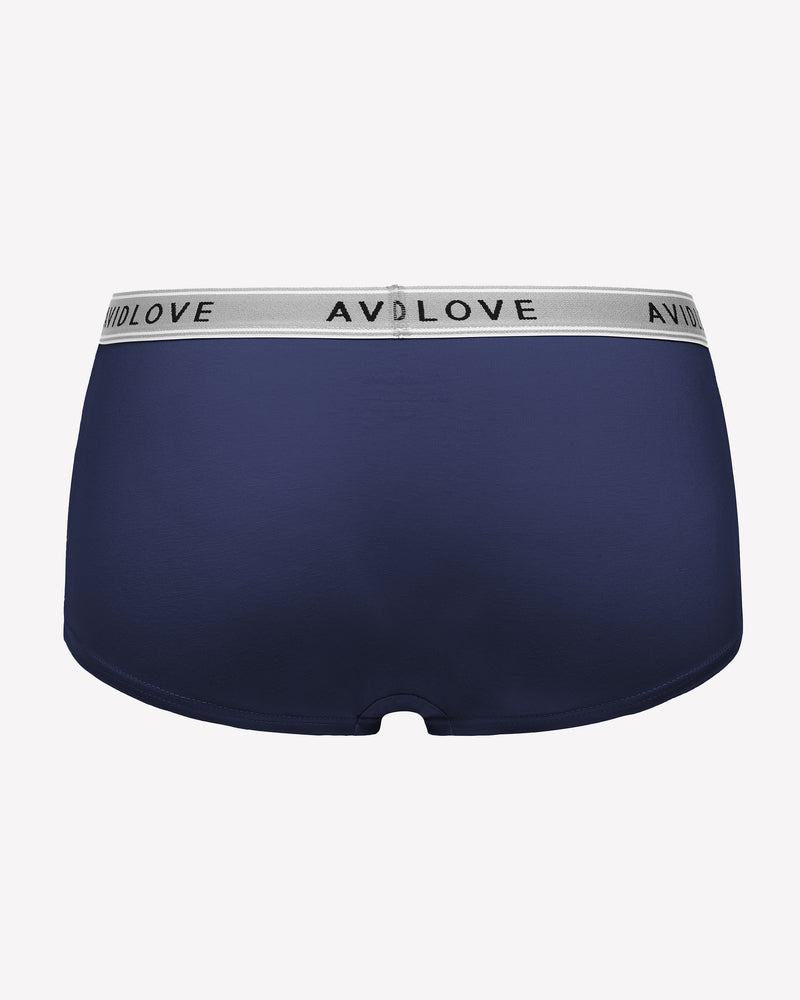 Avidlove Cotton Panties Full Coverage Shorts in navy blue with brand logo on waistband