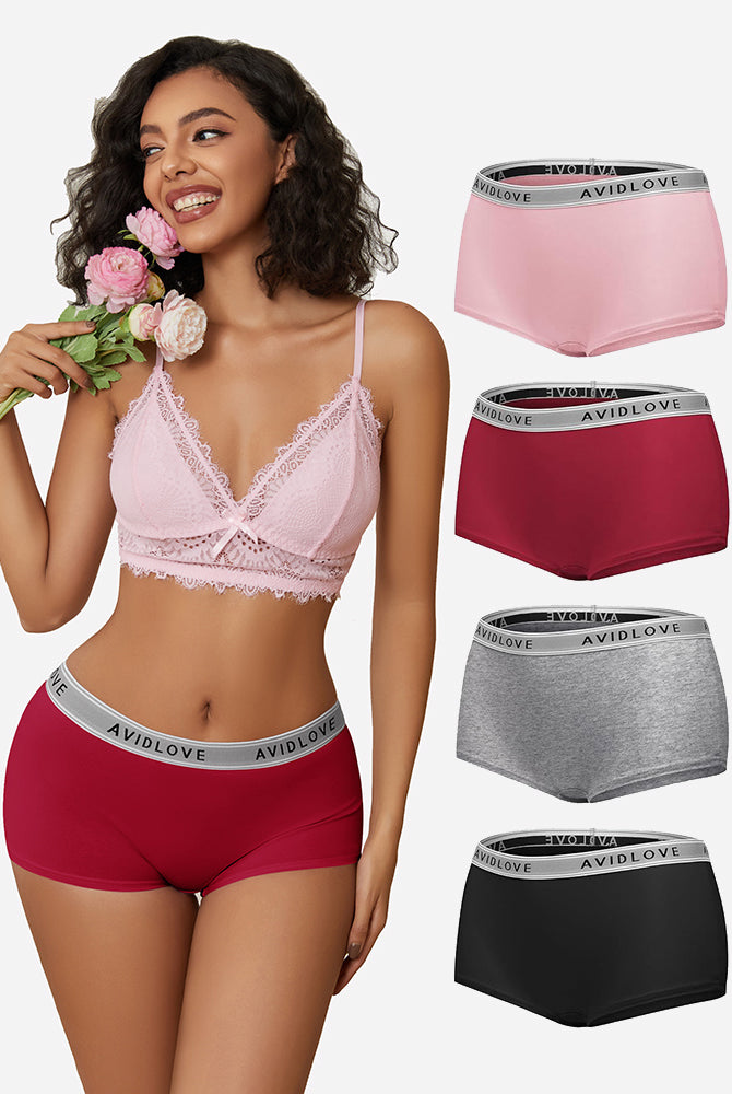 Avidlove Cotton Panties, full coverage shorts in multiple colors, comfortable low-rise design.