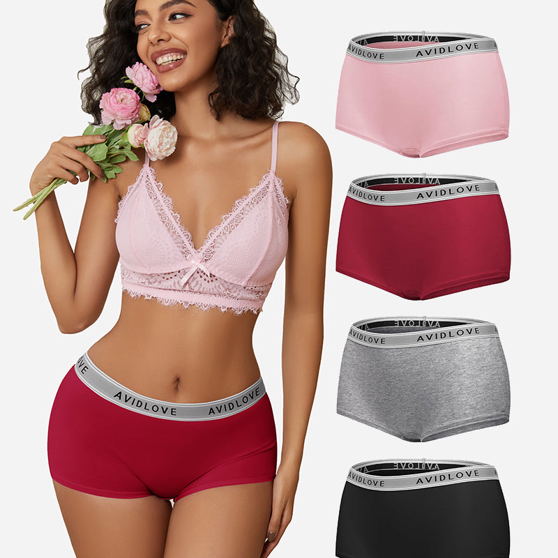 Avidlove Cotton Panties, full coverage shorts in multiple colors, comfortable low-rise design.