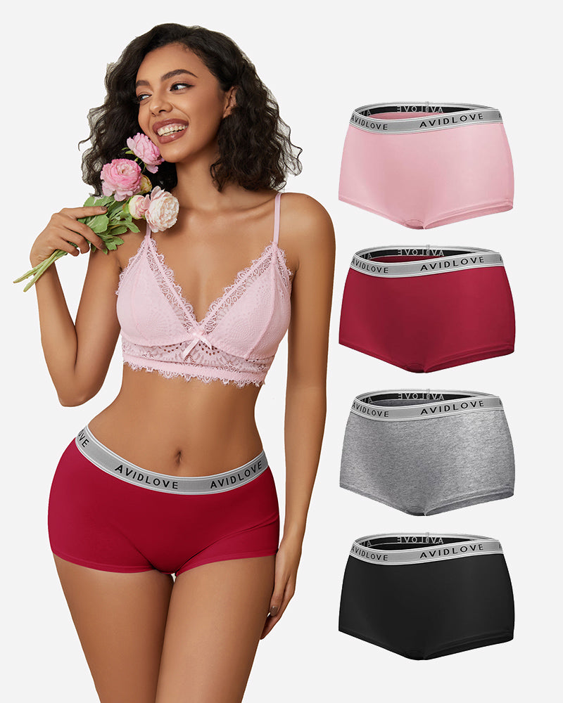 Avidlove Cotton Panties, full coverage shorts in multiple colors, comfortable low-rise design.