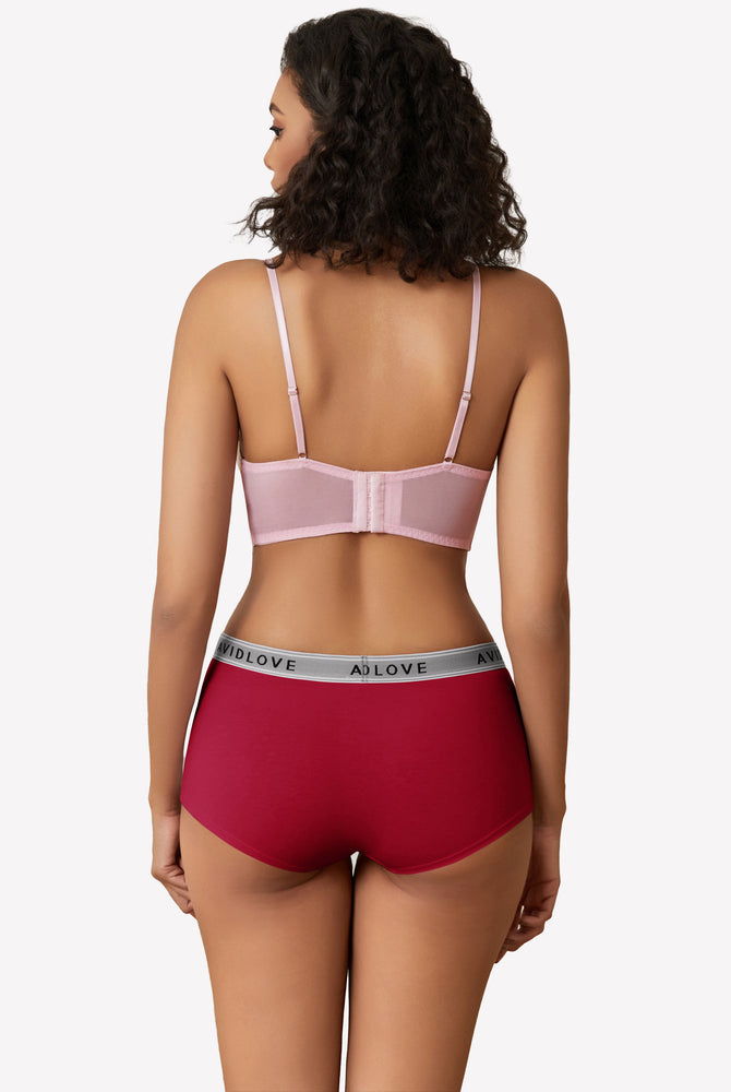Avidlove red cotton shorts and bra set, low-rise, comfortable, Avidlove brand.