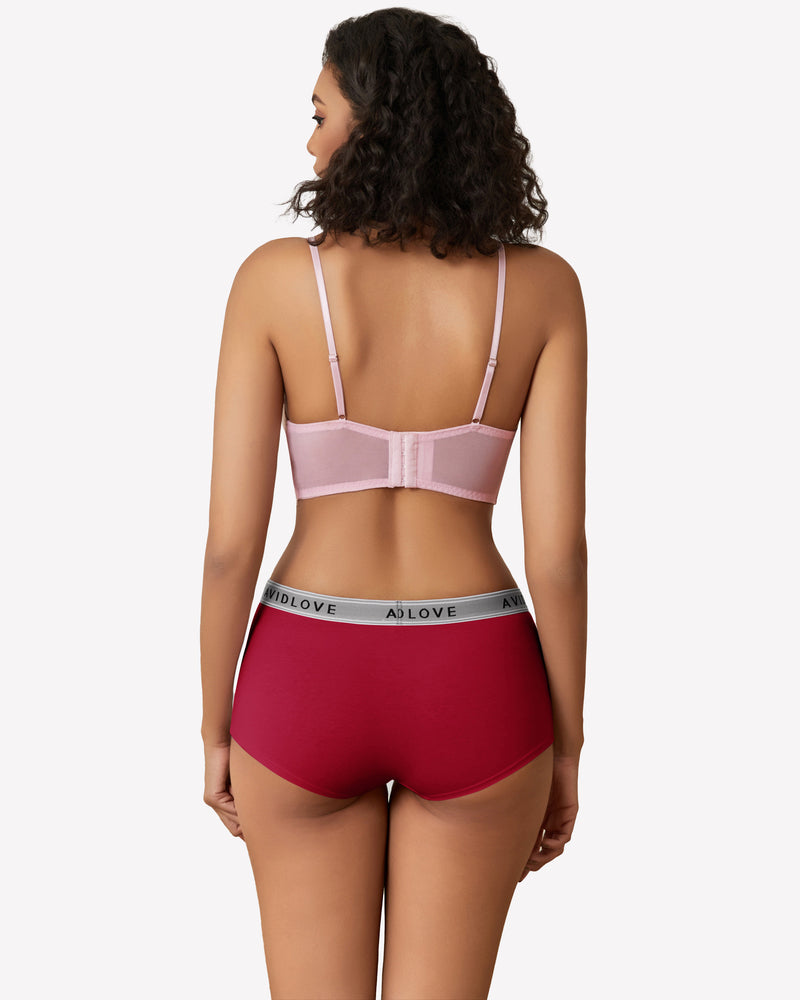 Avidlove red cotton shorts and bra set, low-rise, comfortable, Avidlove brand.
