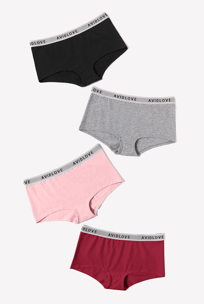 Avidlove cotton full coverage shorts in multiple colors. Low-rise design, Avidlove brand.