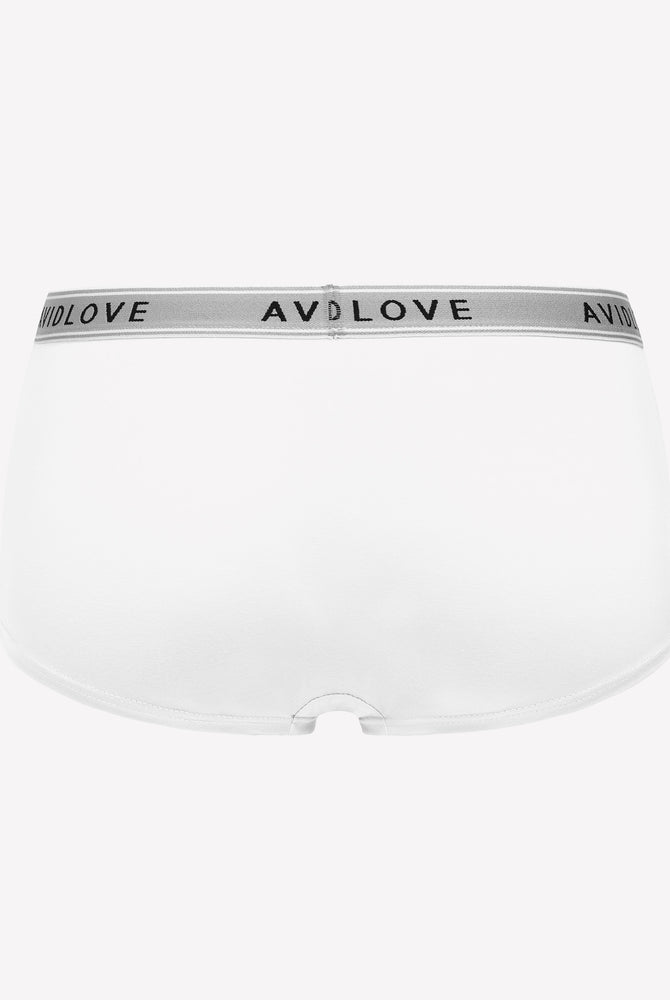 Avidlove Cotton Panties Full Coverage Shorts in White with Brand Logo on Waistband