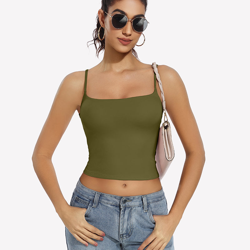 ⚡Blitzverkauf – Doppelt gefütterte Tanktops, Basic-Crop-Top