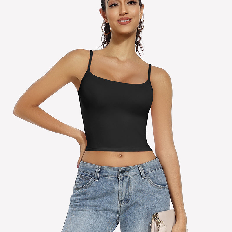 ⚡Blitzverkauf – Doppelt gefütterte Tanktops, Basic-Crop-Top