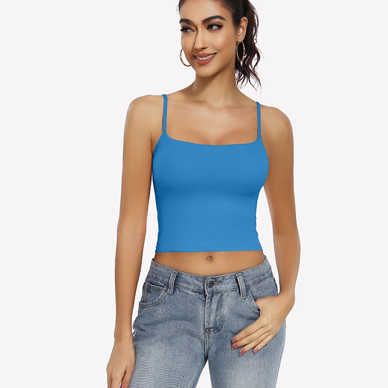 ⚡Blitzverkauf – Doppelt gefütterte Tanktops, Basic-Crop-Top
