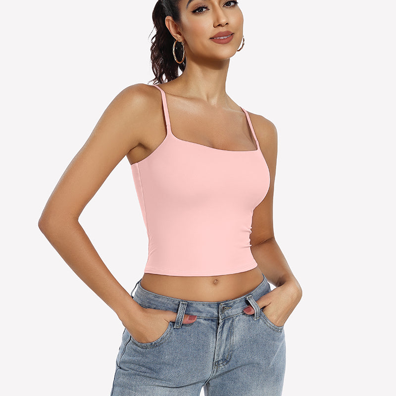 ⚡Blitzverkauf – Doppelt gefütterte Tanktops, Basic-Crop-Top