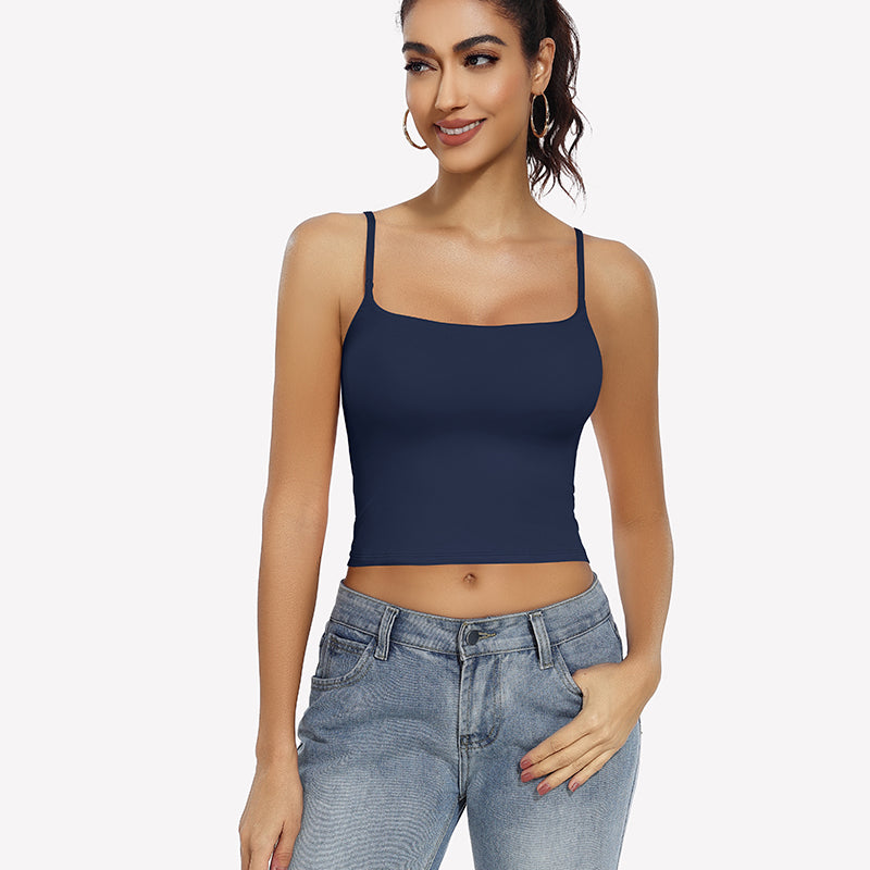 ⚡Blitzverkauf – Doppelt gefütterte Tanktops, Basic-Crop-Top