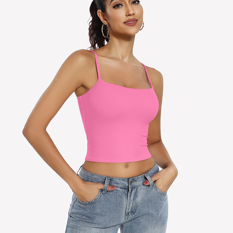 ⚡Blitzverkauf – Doppelt gefütterte Tanktops, Basic-Crop-Top