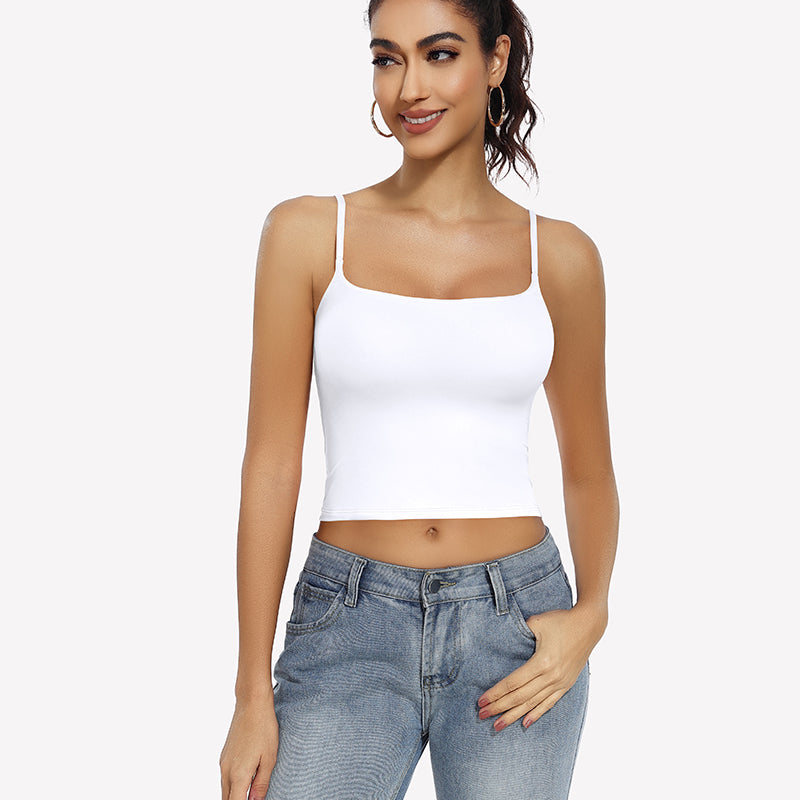 ⚡Blitzverkauf – Doppelt gefütterte Tanktops, Basic-Crop-Top