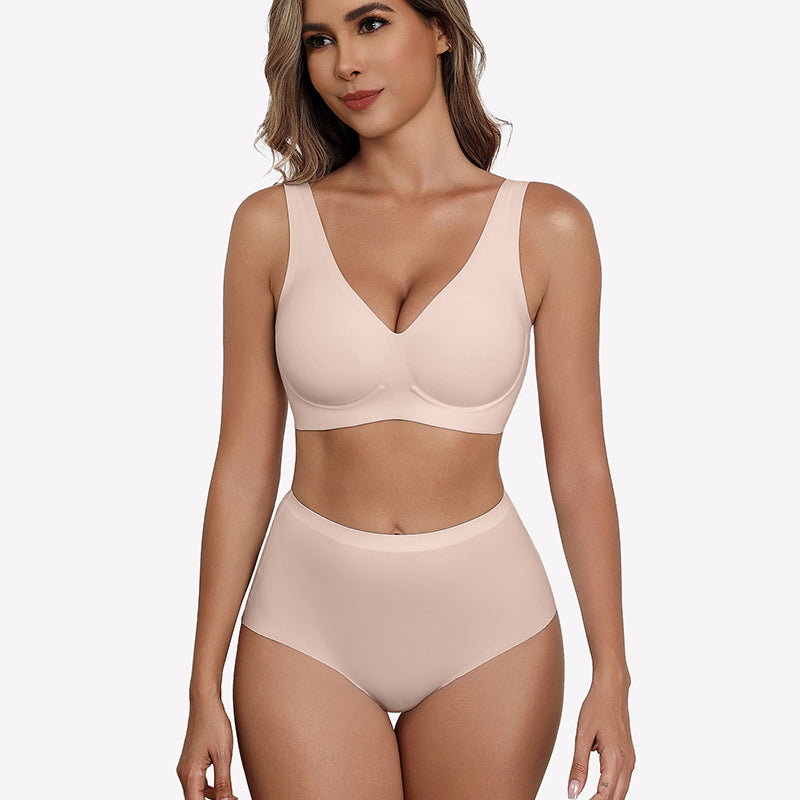 Seamless Bralette Full Coverage V Neck Bras