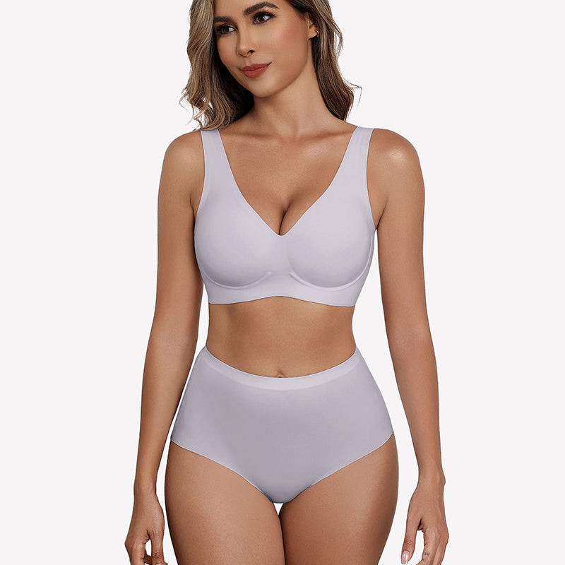 Seamless Bralette Full Coverage V Neck Bras