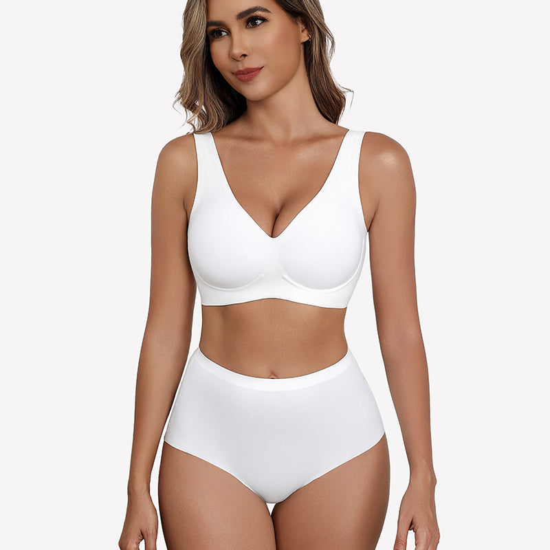 Seamless Bralette Full Coverage V Neck Bras